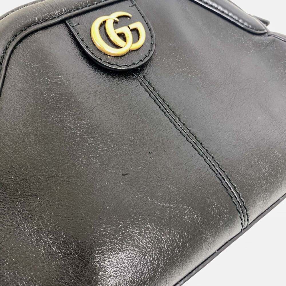 GUCCI Black Leather GG Marmont Shoulder Bag - Picture 7 of 16